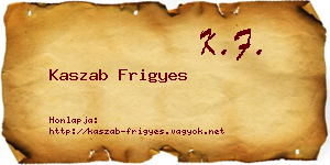 Kaszab Frigyes névjegykártya